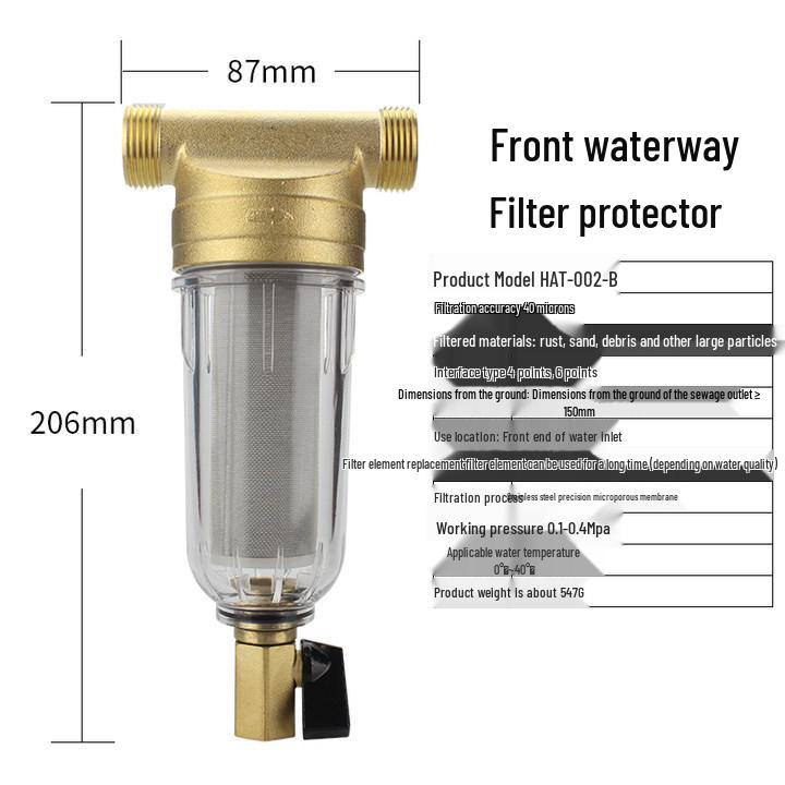 Universal Pre-filter Water Purifier with Central Backwash for Household Use