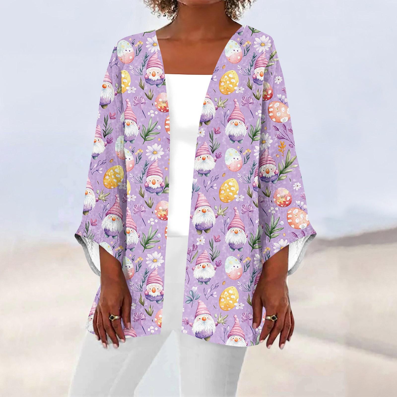 

Женская повседневная и модная легкая куртка средней длины с принтом, кардиган, кардиган S