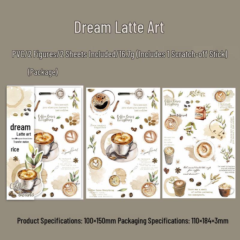 Ketchup Girl Retro Journal Coffee Aroma Stickers - 6 Unique Styles