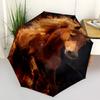 1pc Horse Fire Automatic Open/Close Umbrella 8-Rib Strong Frame, Portable Travel Umbrella for Women & Men