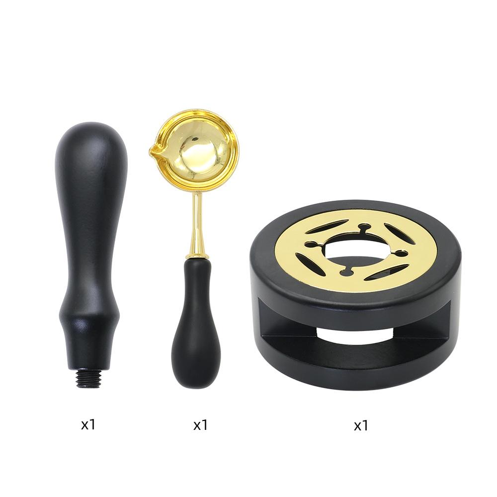 Wachssiegel-Stempel-Set, Lackofen, Massivholzofen, Feuerfarbe, Siegelzubehör, Wachslöffel, Siegellack, Schmelztiegel, Bastelzubehör