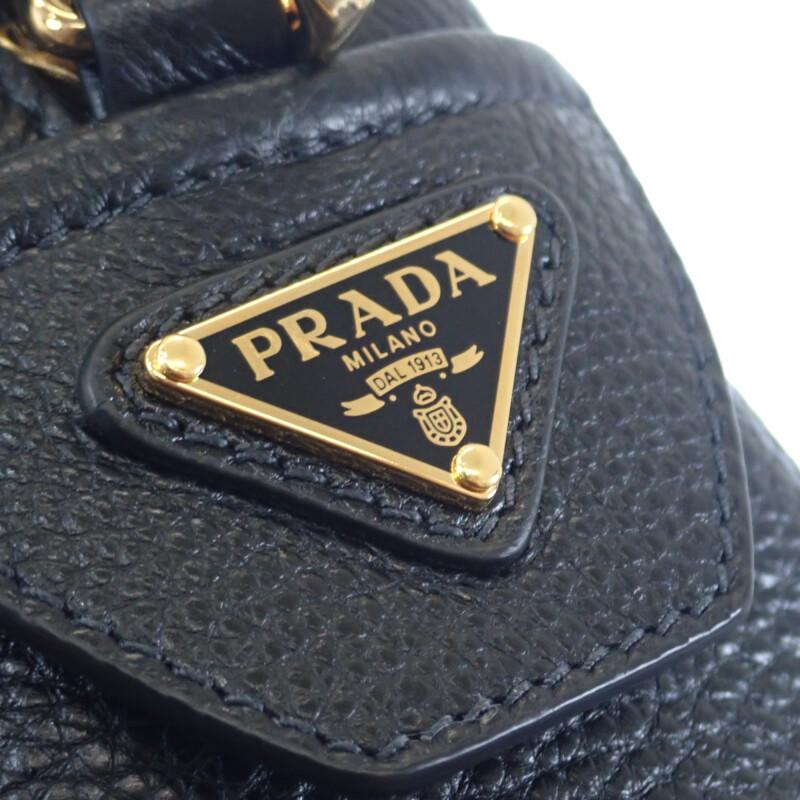 Prada 1BH187 Schultertasche NERO/schwarzes Leder Damen