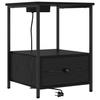 Nightstand Black Oak Look 42 X 41 X 56 Cm Engineered Wood