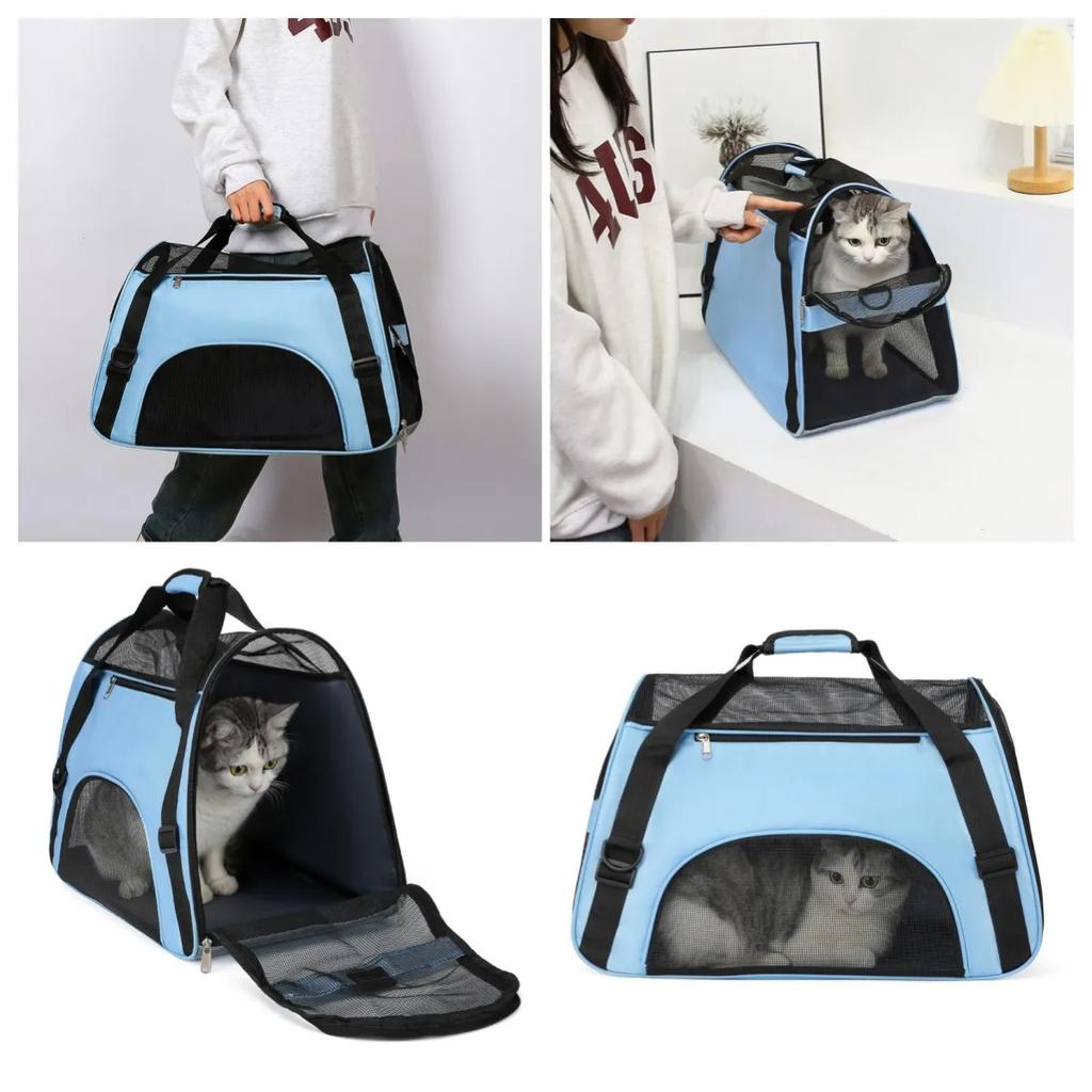 Soft-Sided Carriers Portable Pet Bag Soft Pink Dog Carrier Bags Blue Cat Carrier Outgoing Travel Breathable Pets Handbag