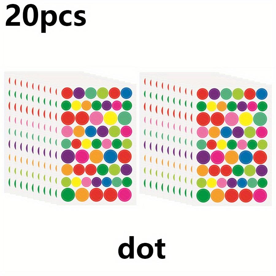 20 Sheets Colorful Alphabet Number Heart Star Dot Stickers Self-Adhesive Scrapbooking Stickers for DIY Art Crafts Creative JXB