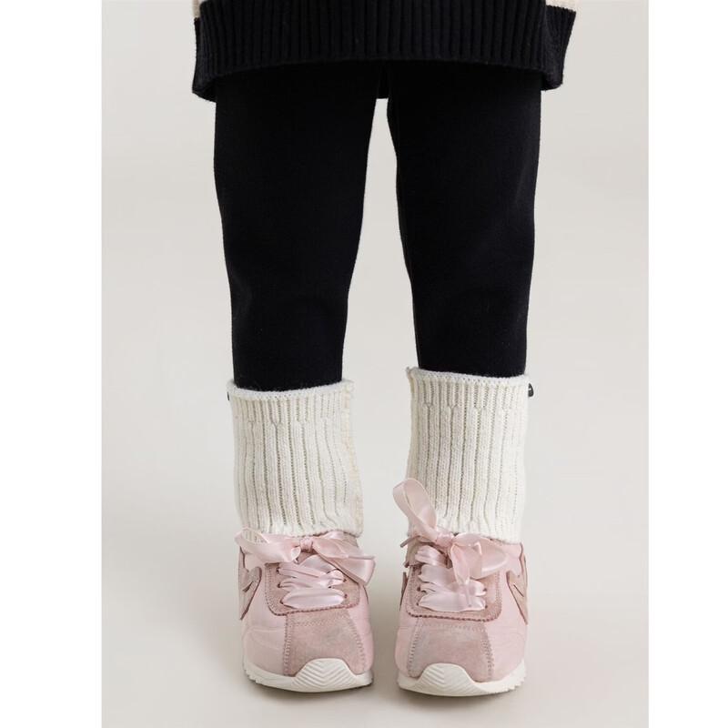 Girls' Fleece-Lined Knitted Thermal Leggings