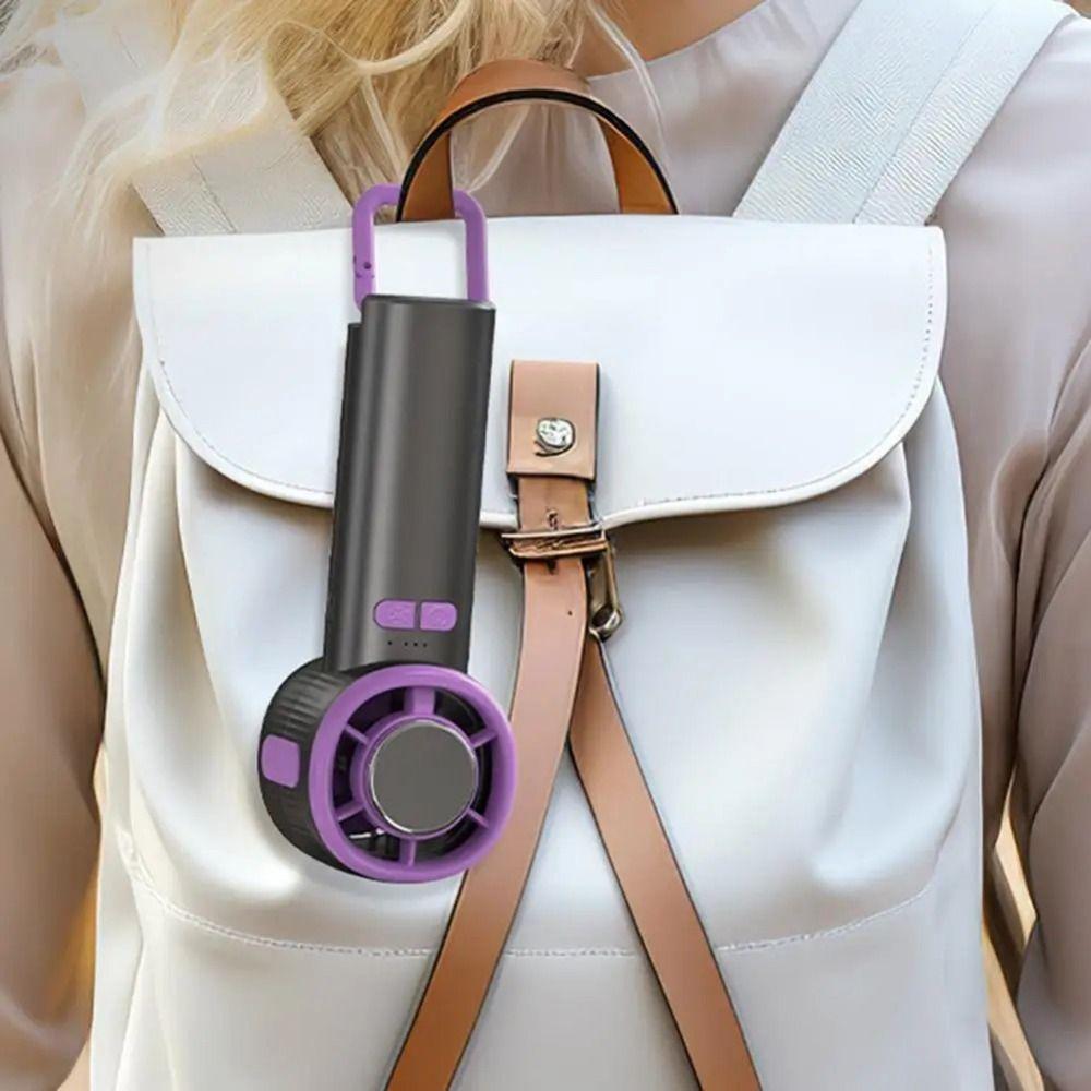 Semiconductor Refrigeration Handheld Small Fan LED Display High-speed Ice Compress Mini Fan with Hanging Buckle Rechargeable