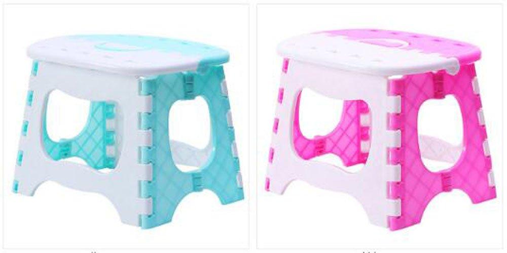 HJ Folding Chair Mini Step Stool for Portable Chair Mini Step Children, One-Touch (Blue)