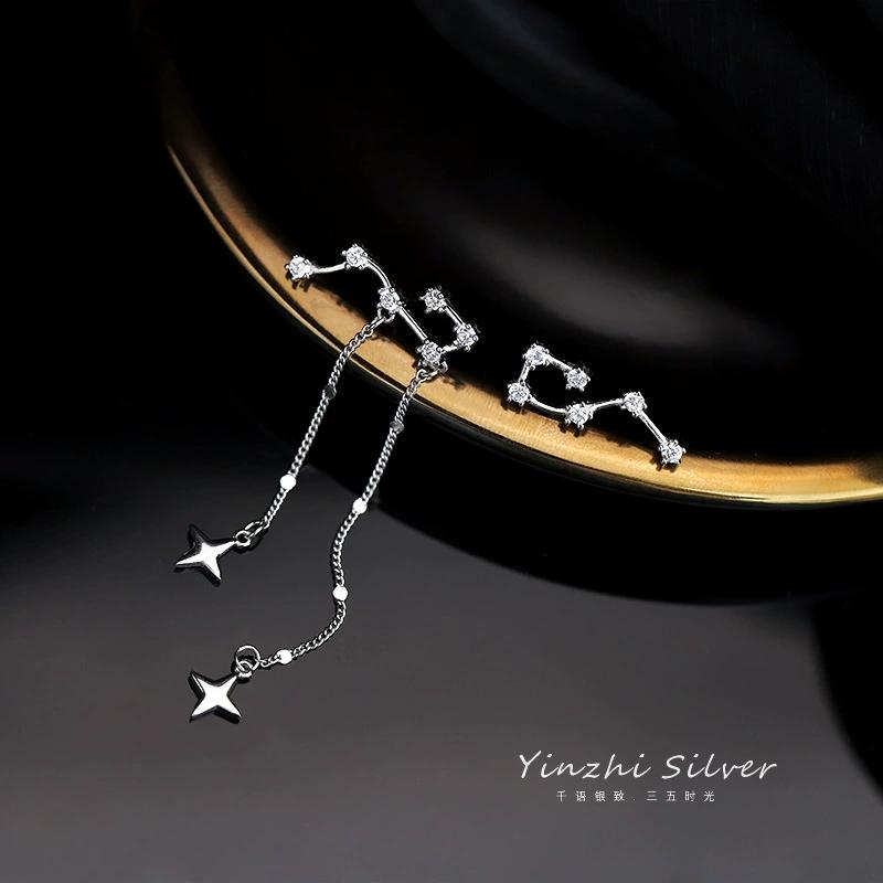 FY-ED166 S925 Silver Tassel Earrings for Women Niche Design Ear Thread Popular High-end Ear Studs and Dangle Earrings
