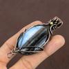 Owyhee Opal Handmade Copper Wire Wrap Pendant Gift Jewelry 2.15" h3P53