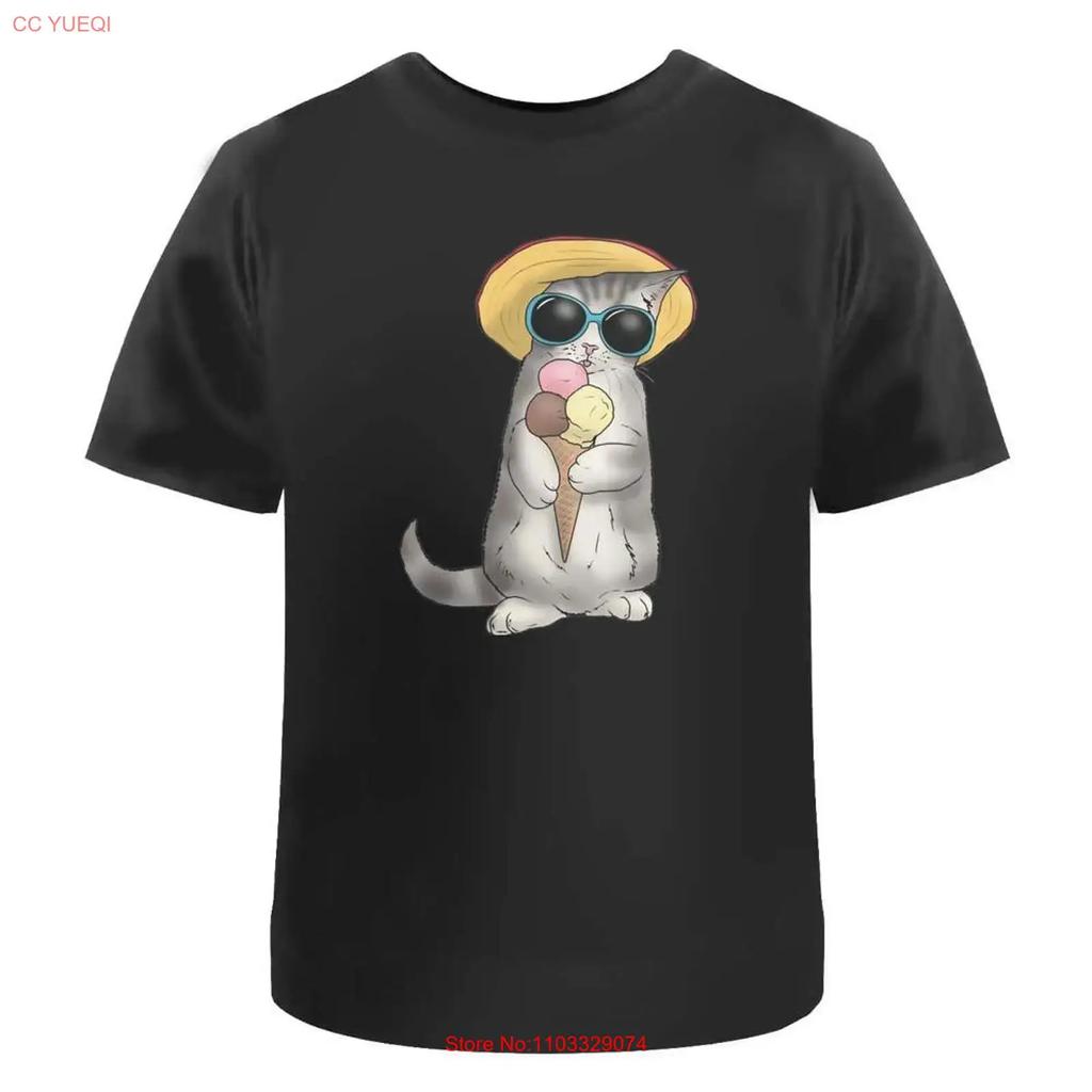 Summertime Cat T Shirt 100 Cotton S 2XL TA040852 vintage Washed streetwear Stylish Top For Everyday Wear Casual graphic