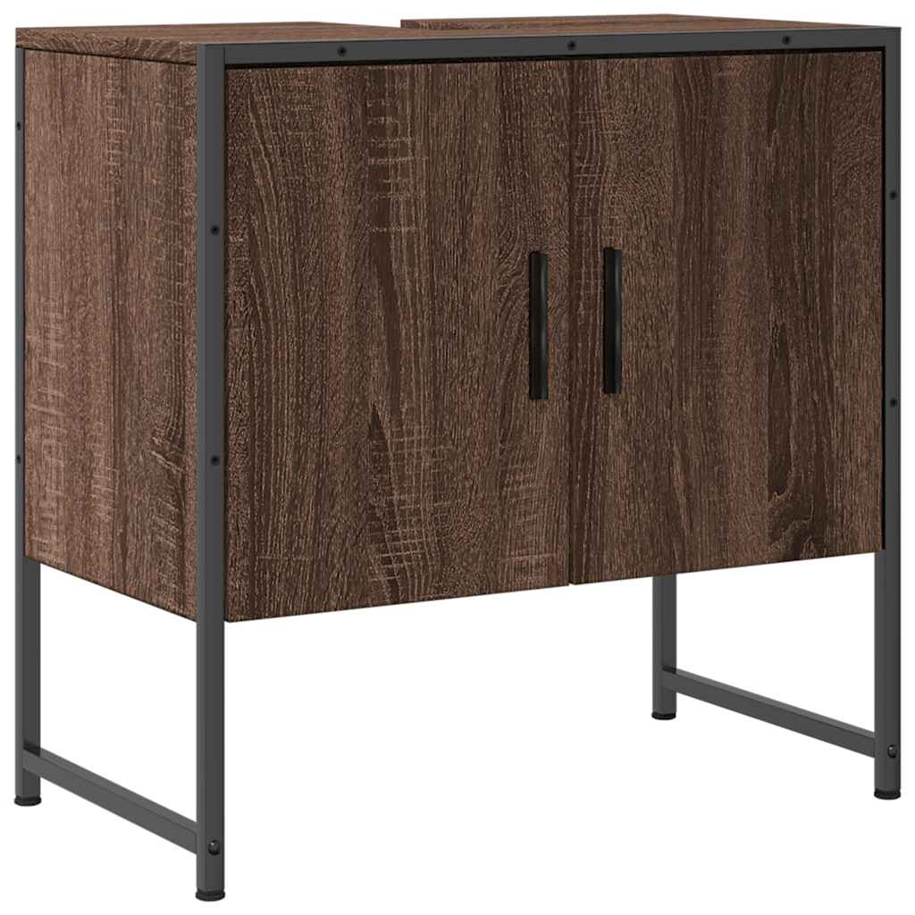 Bathroom Vanity Cabinet Brown Oak Effect 60 x 33 x 60 cm