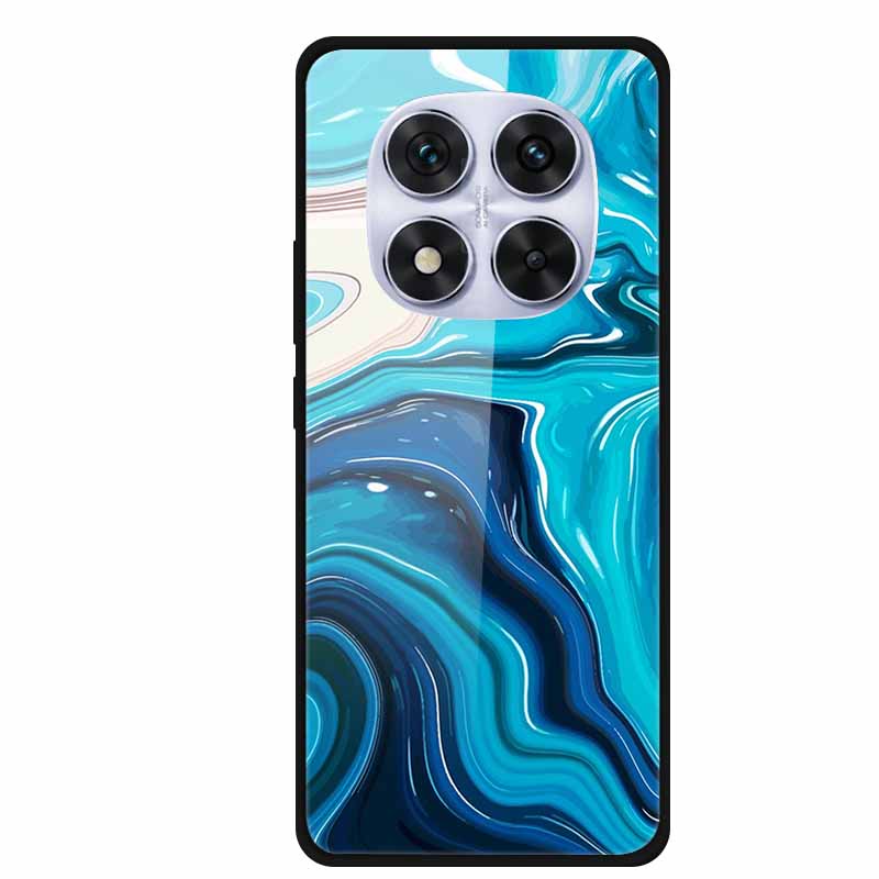 Tempered Glass Case For Xiaomi Redmi Note 14 Pro 5G Back Cover PC Hard Shockproof Cases Beer Marble Texture Cool Fashion Funda