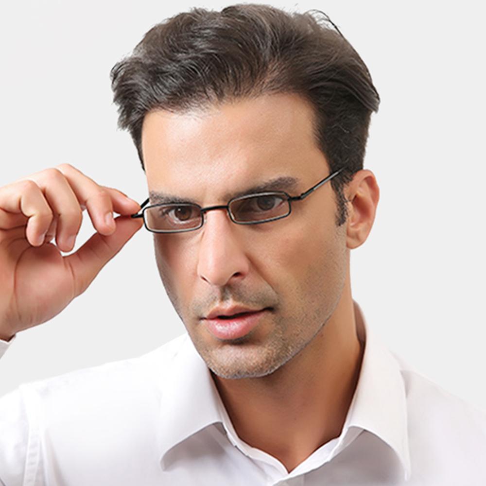 Ultra Thin Folding Reading Glasses For Men Women Metal Frame Comes With Portable Flat Hard Case
