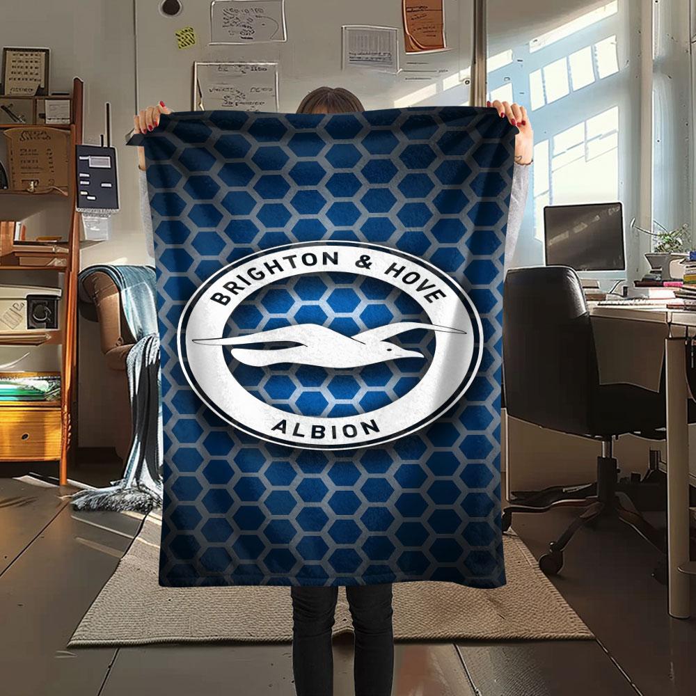 1pz Coperta in Flanella con Fantasia Brighton & Hove Albion Adatta a Tutte le Stagioni per Arredamento Casa Calore e Comfort Regali Regalo Festivo