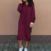 Women's Casual Long Sleeve Hooded Pocket Loose Sweatshirt Dress