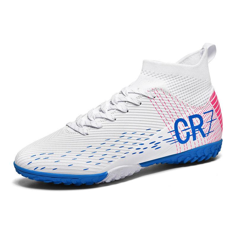 High-Top Football Shoes Cr7Tf Broken Nails Artificial Turf Ag Nails Leather Feet Boys And Girls Students Training Shoes