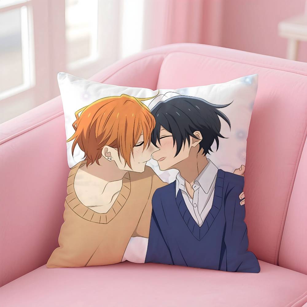 Anime BLSS-Sasaki And M- Miyano Pillow Case Comfort Sofa Bed Silky Elegant Invisible Zipper Custom Decorative Cushion Cover