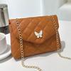Embroidered Square Shoulder Bag - Korean-Style Crossbody Purse for Women