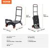 Aluminum Hand Truck, 2 In 1, 300 Lbs Load Capacity, Heavy Duty Industrial Convertible Folding Hand Truck and Dolly, Utility Cart Converts from Hand