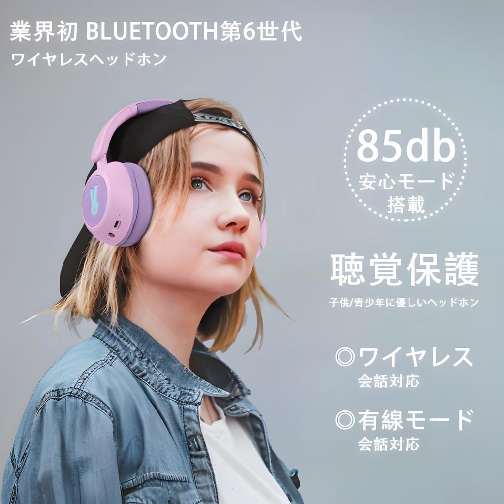 SITOAT Bluetooth Headphones with Kids 85db Volume Hearing and a Microphone for Wireless Headphones for Online and Features LED Lights for Wireless and
