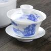 Chinese Traditions Gai Wan Tea Set Bone  Tea Gaiwan Tea Porcelain Pot Set ,  de soupière,  tasse à thé Kung Fu, service à thé