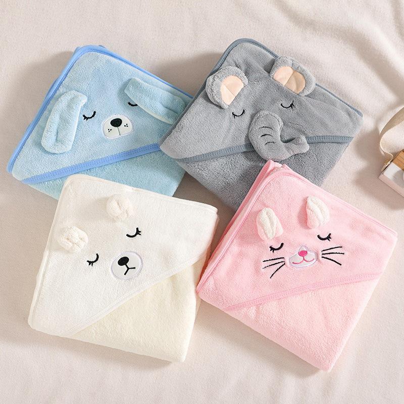Asciugamani da Bagno per Bambini con Animali dei Cartoni Animati Morbido Asciugamano con Cappuccio per Neonato Coperta Avvolgente Calda per Bambini Piccoli per Maschi e Femmine