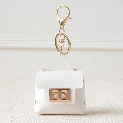 Portable Mini Bag Keychain Light Luxury  Small Bag Pendant Solid Color Earphone Storage Bag Pendant Coin Purse Pendant