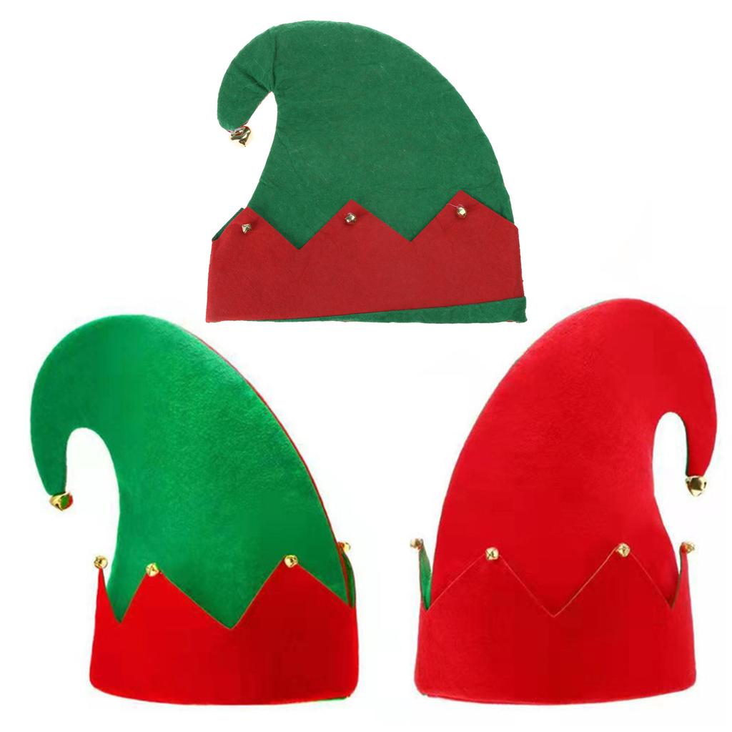 Lovely Christmas Shoes & Hat Set with Jingle Bells for Christmas Parties & Events,Santa's Helper,Elf Costume Accessories