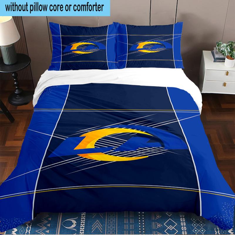 Angeles Rams Team 3PCS Bedding Set 2D Printing (Includes 1 Duvet Cover + 2 Pillowcases Coreless), Bedroom decor,Fan Gift