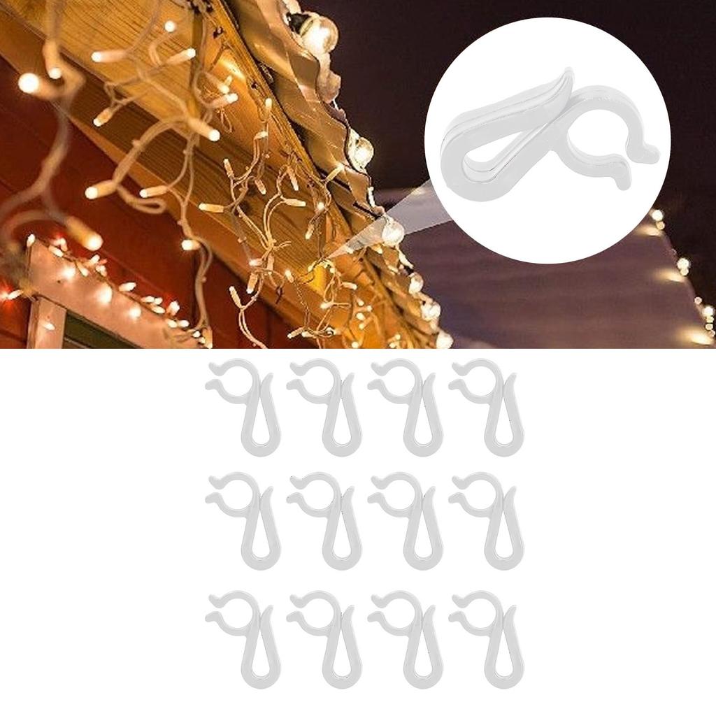 120 Peças Clipes de Luzes de Natal Reutilizáveis de Plástico Impermeável para Pendurar ao Ar Livre Decoração de Festa de Fim de Ano