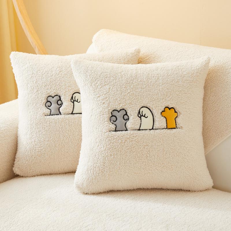 Winter Thickened Lamb Wool Sofa Cushion, Plush Seat Pad, New Nordic Luxury Sofa Cover for Wholesale