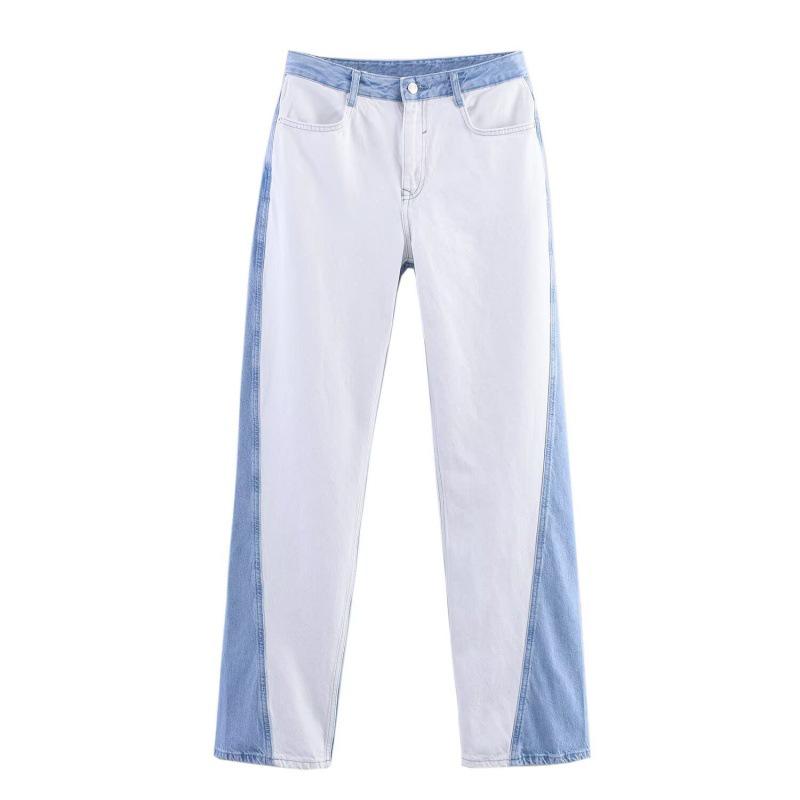

TAOP&ZA Women s Autumn Patchwork Wide Sleeve Denim Jacket and Pants Set XS
