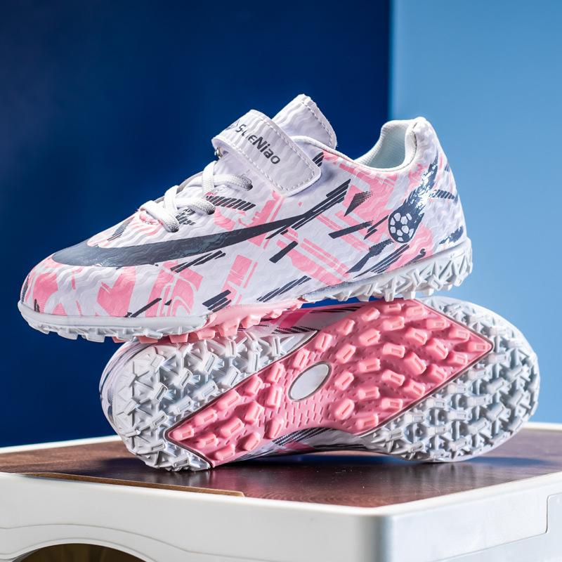 Velcro children's football shoes boys and girls students grass school youth training broken nail sneakers
