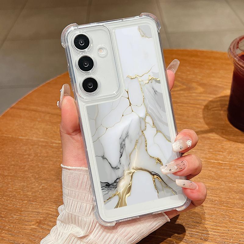 

Прозорий силіконовий чохол з малюнком мармуру для Samsung S25 Ultra S24 FE S23 S22 A56 A36 A16 A55 A35 М який протиударний захист об єктива Тонкий чохол для телефону Samsung S22 Plus