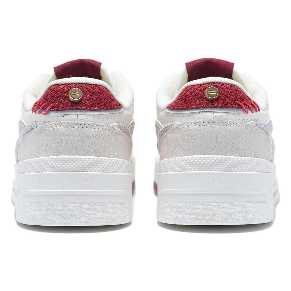 Li Ning 001 BTC Prm Abrasion Resistant Breathable Low Top Skateboard Shoes Women's White Gray AGCT004-3