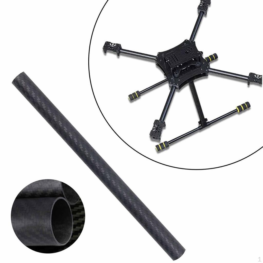 Carbon 3K Roll Wrapped 500mm Sturdy Rod Stylish Matte Surface Round Tubing for Quadcopters RC