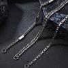Titanium Steel Hand Jewelry Trendy Punk Layered Bracelet Cuban Chain Dragon Bone Chain Stainless Steel Bracelet Three-Piece Set