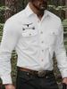 2025 Denim Series Bullhead Print Men's Casual Button-Down Shirt with Turn-Down Collar