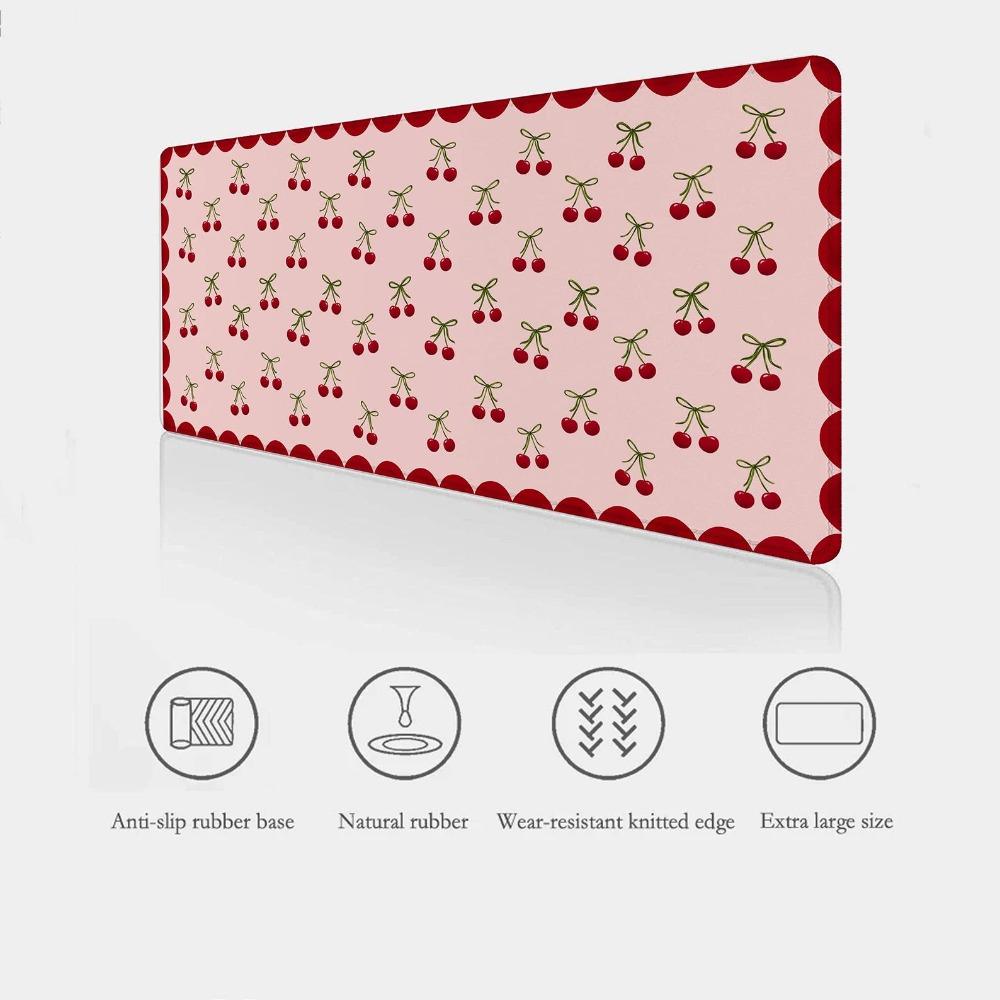 Тканевый коврик для стола с вишневым узором, большой нескользящий коврик для мыши, также используется как коврик для клавиатуры, аксессуары, британский художник, Pad
