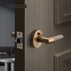 American Simple Black Bathroom Lock Bathroom Home Interior Bathroom Door Handle Wooden Door Lock Knurled Privacy Lock Thread Lock3
