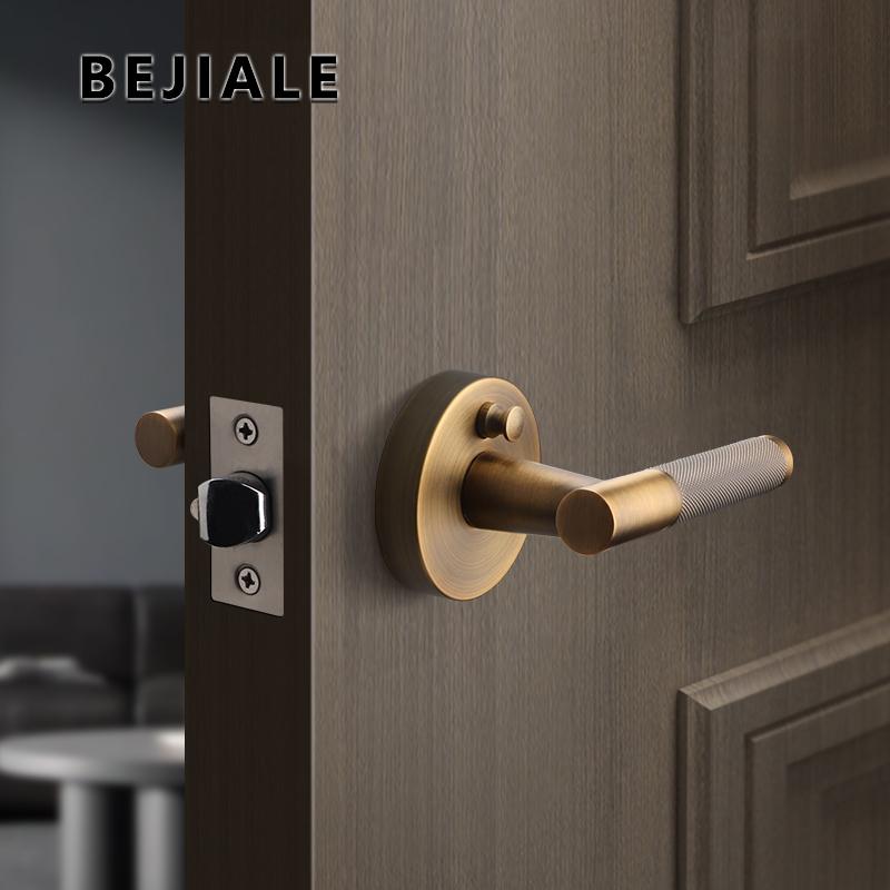 American Simple Black Bathroom Lock Bathroom Home Interior Bathroom Door Handle Wooden Door Lock Knurled Privacy Lock Thread Lock3