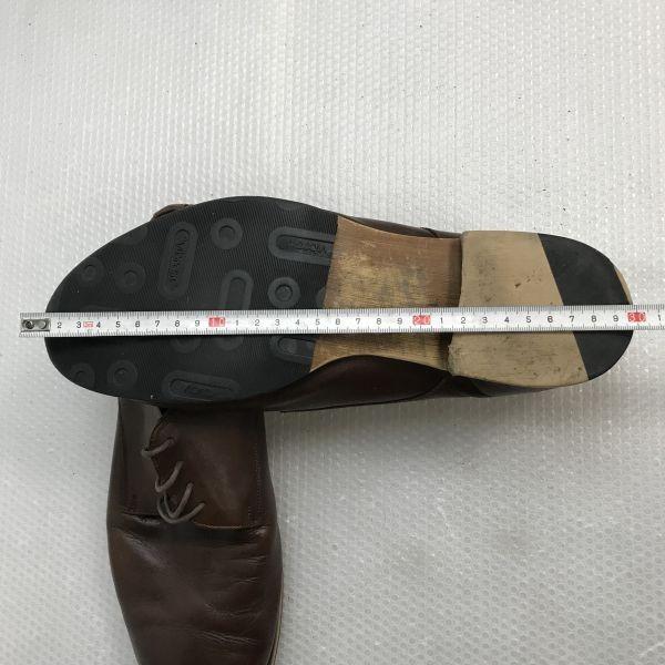 nano universe Plain Toe Leather Shoes Brown Size L (26.0-27.0cm) Made in Japan(USED)