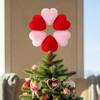 Valentine's Day Tree Topper Decoration 13.4 Inch Romantic Red Heart-shaped Tree Top Decoration Plush Treetop Ornament