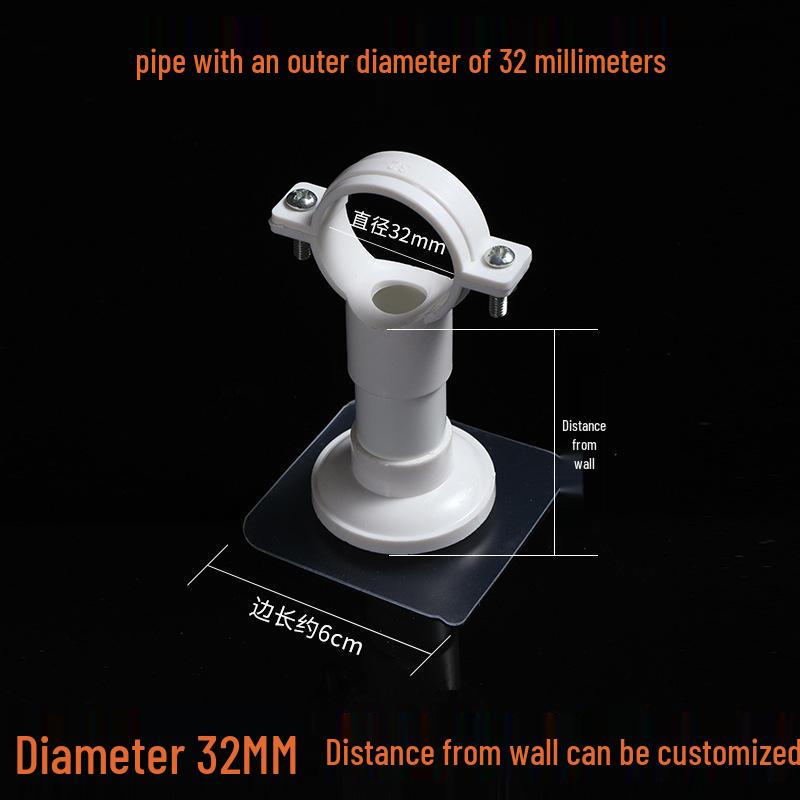 Punch-Free Wall-Mount Water & Gas Pipe Clamp - Fits 4 & 6 Point Iron Pipes