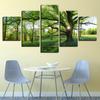 5 Panel Green Tree Forests Wall Art Canvas Hd Print Nature Home Decoration Painting Modular Posters Living Room Bedroom Decor