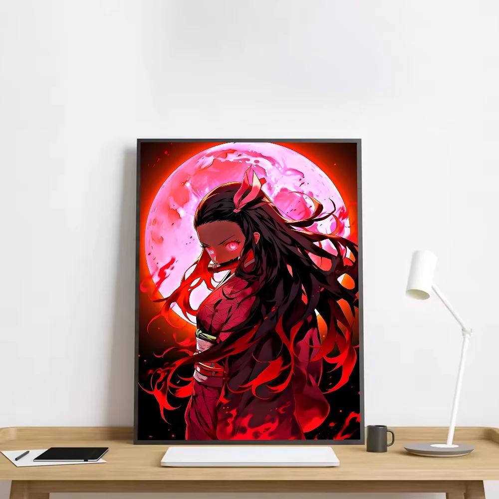 Anime Figurka Demon Slayer Plakát HD umění lepicí na zeď vodotěsný domov obývací pokoj ložnice bar estetická dekorace
