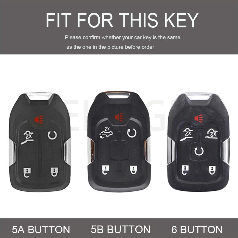 5/6 Button Shell Fob Cover Holder For GMC Sierra Acadia Terrain Yukon for Chevrolet Silverado Suburban Tahoe  Car Key Case Smart
