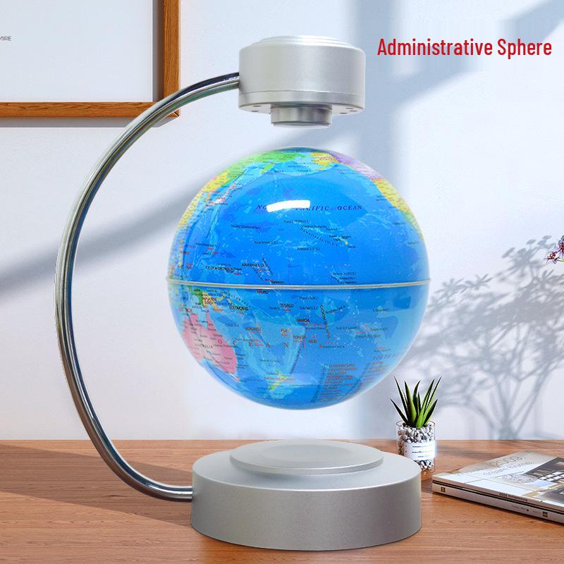 

6-Inch Self-Rotating Magnetic Levitating Globe: Luminous Home Decor Gift UK Plug