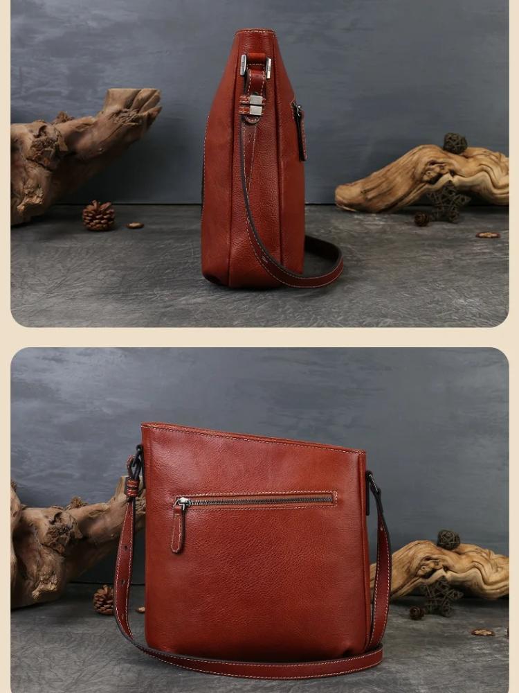 Johnature Retro Totem Reliéfní Pravá Kůže Dámská Taška Přes Rameno Hovězí Kůže Všestranná Malá Čtvercová Taška